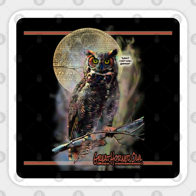 Great Horned Owl Sticker by ImpArtbyTorg